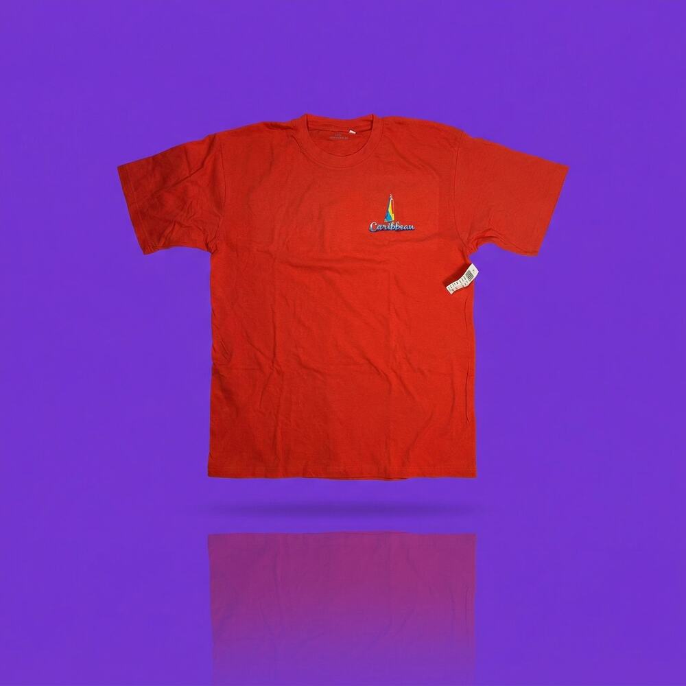 NEW Princess Cruises Caribbean Men's XL Red Graphic T-Shirt 100% Cotton